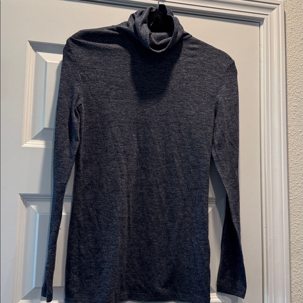 Blue Turtleneck Long Sleeve Top